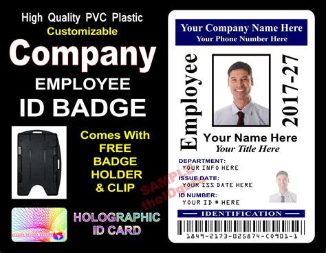 company employee corporate id badge card custom