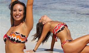 dancing   stars cheryl burke puts    beach moves   bikini daily mail