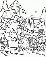 Coloring Garden Kids Pages Printable Popular sketch template