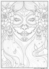Coloring Dead Adult Pages Days Juline Muertos Los Dia Anti Stress Zen Adults Kids Printable Print Color Celebration Mexico Inspired sketch template