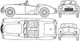 Mga Mg Blueprints 1955 Roadster Car sketch template