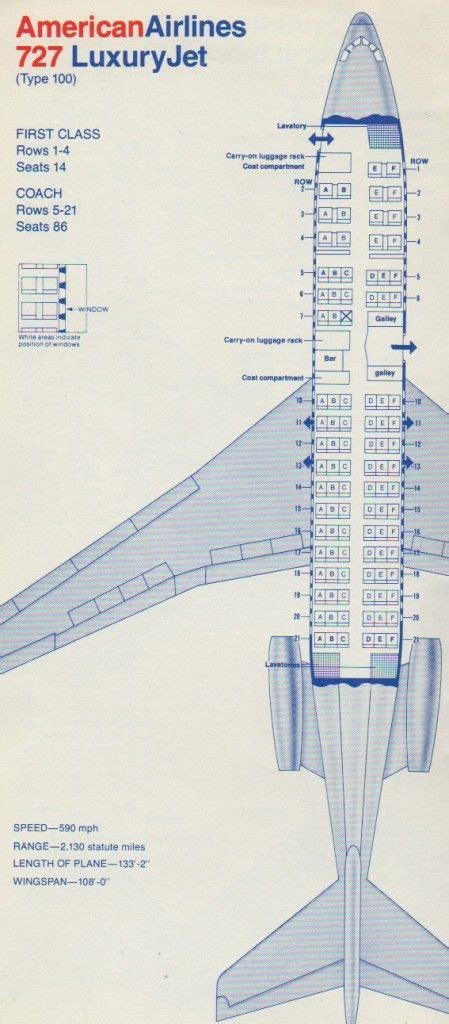 American Airlines 727 Seating Chart The Art Of Travelling Boeing