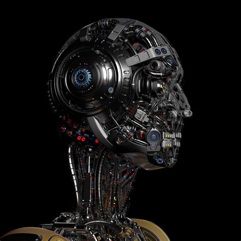 sci fi robot face   mask cgtrader
