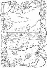 Coloring Pages Beach Bottle Message Printable Print Ocean Colouring Choose Board Sheets sketch template