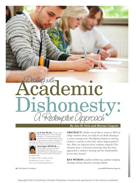 dealing  academic dishonesty  redemptive approach