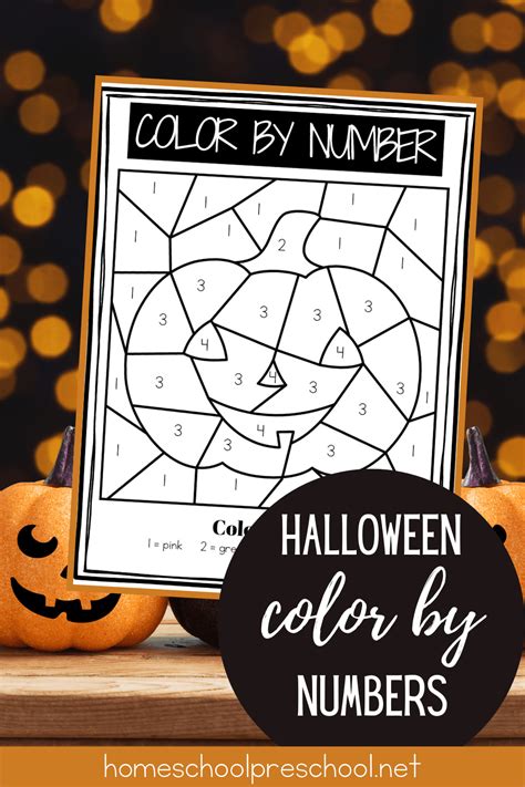 halloween color  number printable