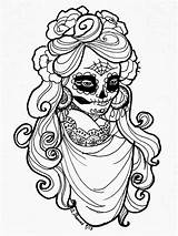 Coloring Muertos Dia Los Pages Skull Dead Adult Printable Print Calavera Skulls La Para Colorear Halloween Calaveras Colouring Sugar Grateful sketch template