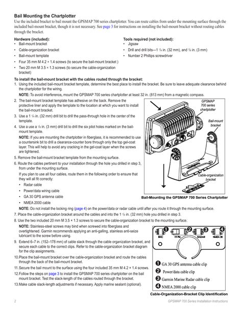 bail mounting  chartplotter garmin gpsmap  user manual page