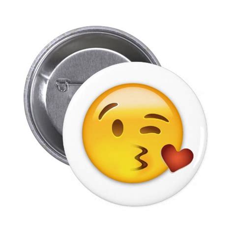 Face Throwing A Kiss Emoji Pinback Button Zazzle