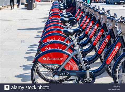 london uk may 23 2017 santander rental bikes for