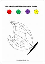 Color Number Worksheets Butterfly Worksheet Numbers Megaworkbook Math Colors Shapes Patterns Recognition sketch template