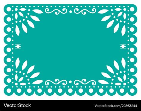 papel picado template design  turquoise vector image