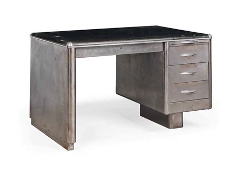 metal desk  rubberized top possibly american circa