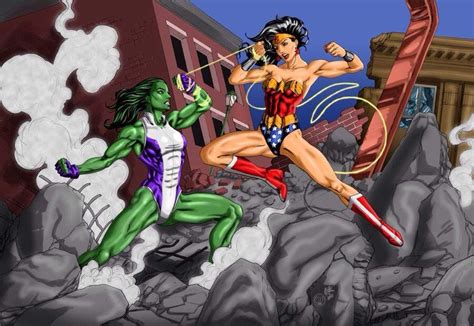 She Hulk Vs Wonder Woman Wonder Woman Comic Comic Art
