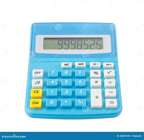 blue calculator  white stock photo image  technology