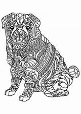 Bulldog Coloring Dog Dogs Book Complex Beautiful Patterns Pages Adult Adults Printable Animals sketch template