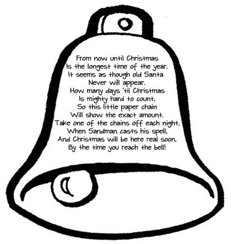 christmas chain countdown poem christmas bell star  tree