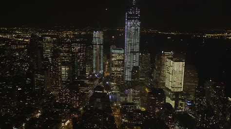 4k stock footage aerial video of freedom tower world