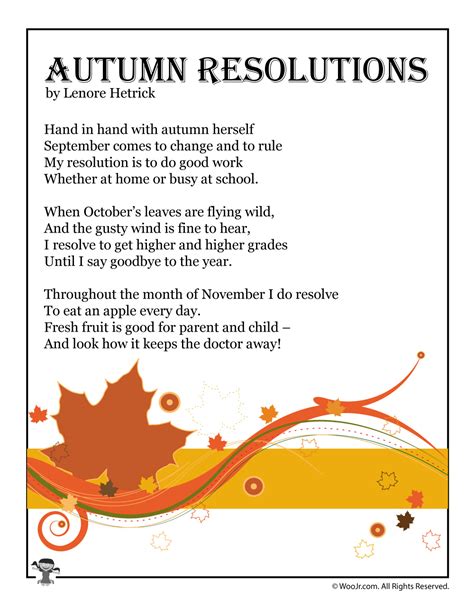 autumn resolutions poem  kids woo jr kids activities children