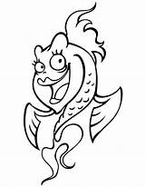 Fish Coloring Cartoon Pages Cute Clipart Cliparts Baby Library Comments Colouring Coloringhome sketch template