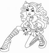 Monster Clawdeen High Coloring Pages Wolf Sweet Getcolorings Coloringkids Pa Printable Gemerkt Von sketch template