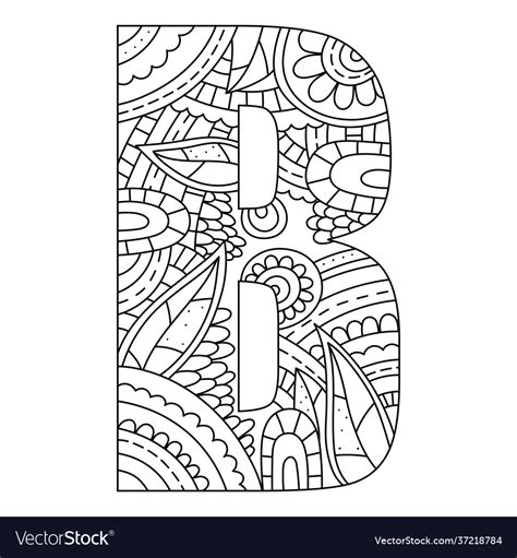 alphabet coloring page capital letter royalty  vector