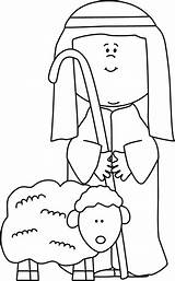 Shepherd Nativity Feed Center sketch template