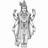 Vishnu Coloring Illustration Sketch Pages Template Lord Line Wrc Krishna Gods Masters Work sketch template