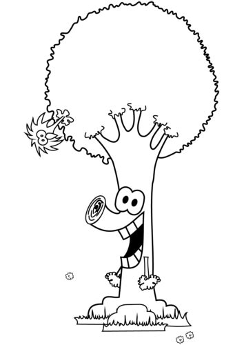 tree coloring pages printable