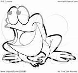 Frog Laughing Coloring Outline Clipart Illustration Royalty Rf Perera Lal Background sketch template