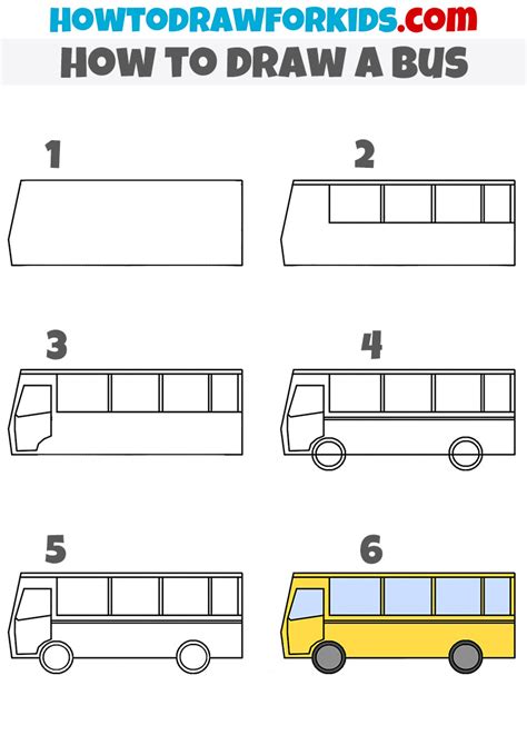 draw  bus  kids easy drawing tutorial