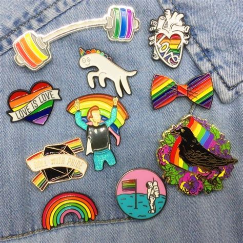 rainbow pin badge collection lgbt pride pin enamel metal etsy
