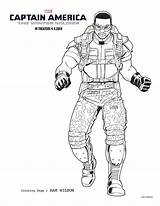 Coloring Pages America Captain Soldier Winter Sam Marvel Wilson Para Sheets Avengers Colouring Military Printable Color Colorir Falcon Bucky Officer sketch template