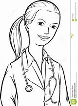 Doctor Woman Template Coloring Drawing sketch template