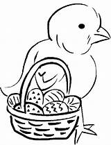 Easter Basket Chick Coloring Baskets Pages sketch template