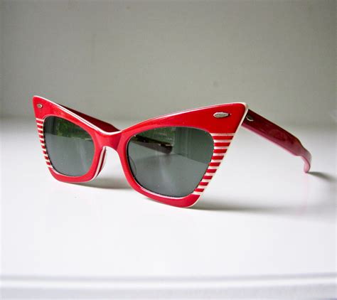 1950 s red cat eye sunglasses mid century modern by beejaykay