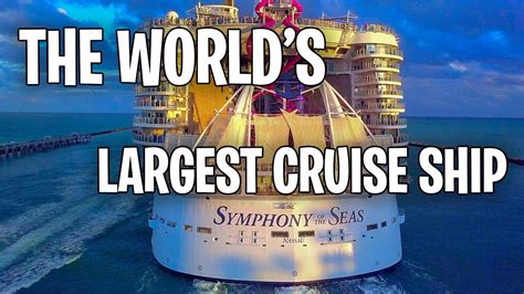 symphony   seas worlds largest cruise ship drone footage leaving port  miami