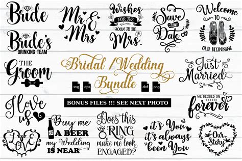 bridal  wedding quotes bundle svg eps dxf png