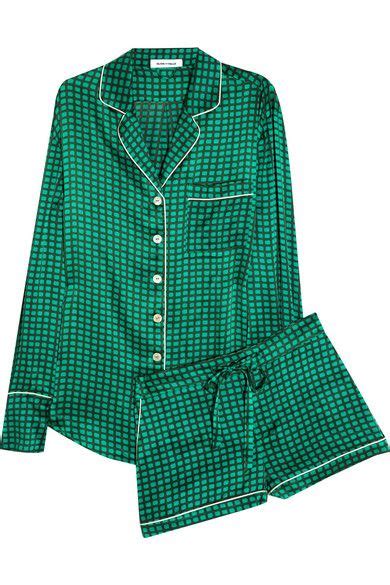love  green pajama set pajamas women satin pyjama set fashion