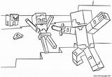 Steve Coloring Minecraft Skeleton Vs Pages Printable Color sketch template