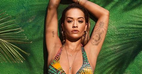 latest updates rita ora flaunts cleavage in sexy swimsuit for photoshoot
