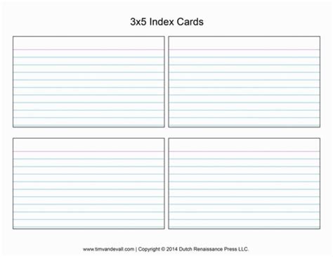 printable printable index card template printables template