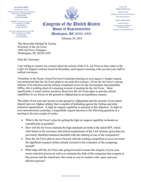 letter  congressman template
