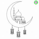 Mosque Islamische Islamic Eid Colouring Kunst Kinder Kalender Dekorationen Lantern Geschenke Outline Zeichnen Ramazan Moschee Bayram Enfants Adabi Laterne Vorlagen sketch template