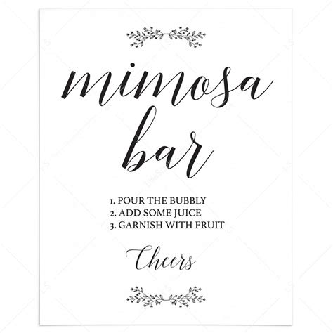 mimosa bar printable printable world holiday
