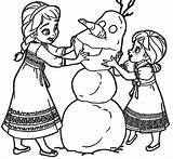 Coloring Elsa Anna Pages Young Snow Man Wecoloringpage Hug Popular Print Coloringhome sketch template