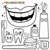Hygiene Coloring Toothbrush Dental Drawing Toothpaste Vector Personal Pages Set Brush Tooth Color Stroke Getdrawings Stock Outline Printable Objects Sheets sketch template
