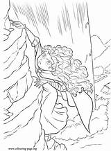 Coloring Merida Brave Cliff Pages Coloriage Rebelle Climbing Movie Disney Princess Colouring Kids Popular Movies Imprimer Dessin Printable Colorier Sheets sketch template