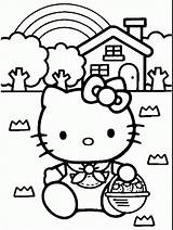 Hello Kitty Coloring Easter Pages Printable Kids Labels Activity Colorir Draw Coloriage Cute sketch template