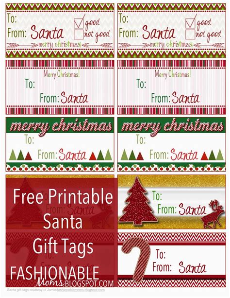 fashionable designs  printable santa gift tags